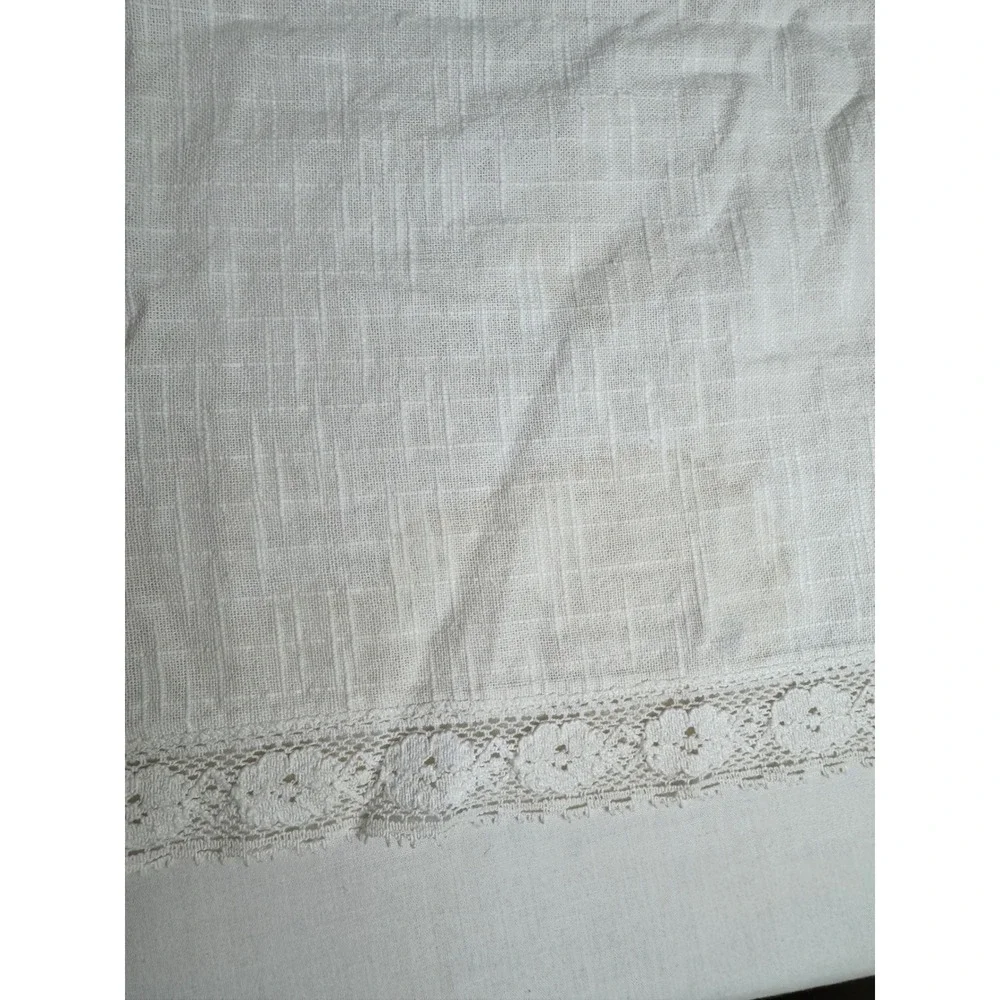 Vintage Hand Embroidered Bird Table Runner Lace Trim Floral Cockatoo‎ 48x15